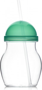 10640050 Diligence4us Бокал-матрешка с соломинкой 420мл Diligence4us (мятная крышка) Акрил