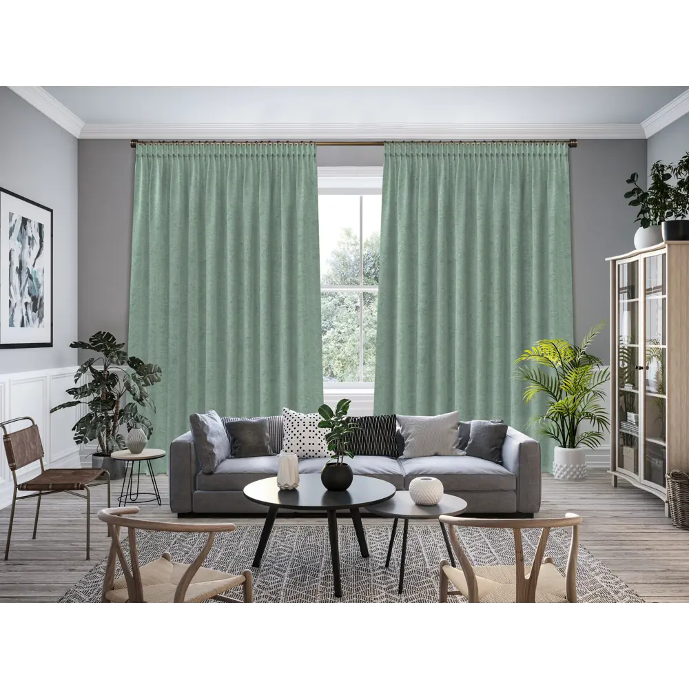 Ткань 1 м/п Однотонный шенилл 300 см цвет мятный GARDEN STLM-2105066 - Вид №4