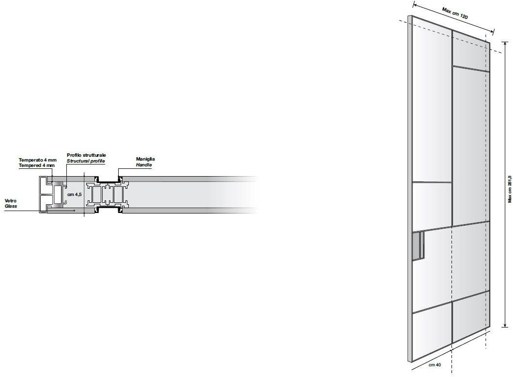 Longhi Распашная дверь из кожи и стекла Aluminiun chic – doors Serie 341 - Вид №1
