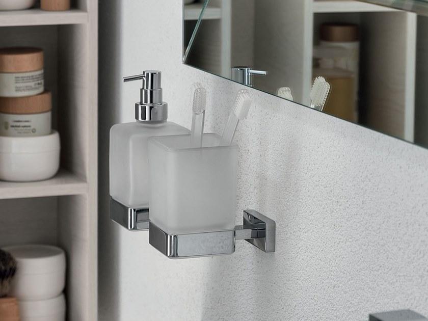 INDA® Дозатор для мыла / держатель для зубных щеток из матового стекла Lea A1810d - Вид №1