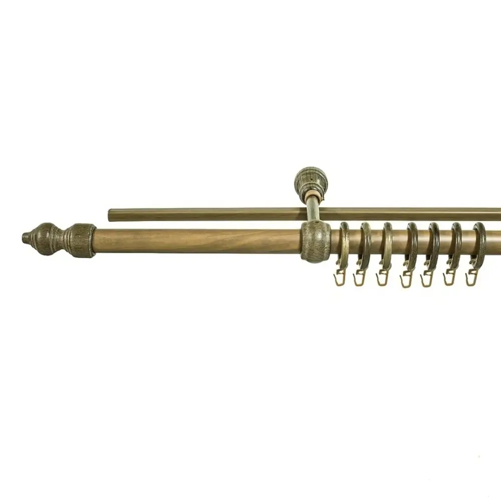 Карниз двухрядный 200 см металл/пластик/дерево, рустик Santreyd STLM-2195978