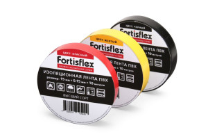15701642 Изолента ПВХ 15 ммх0.15 ммх10 м желто-зеленая 71229 FORTISFLEX