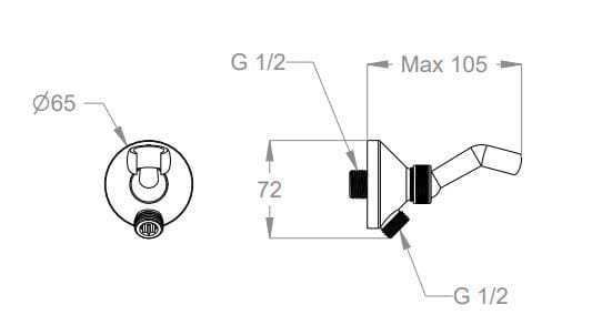 Держатель для душа Fir Italia классический душ ARCH-00091145 - Вид №2
