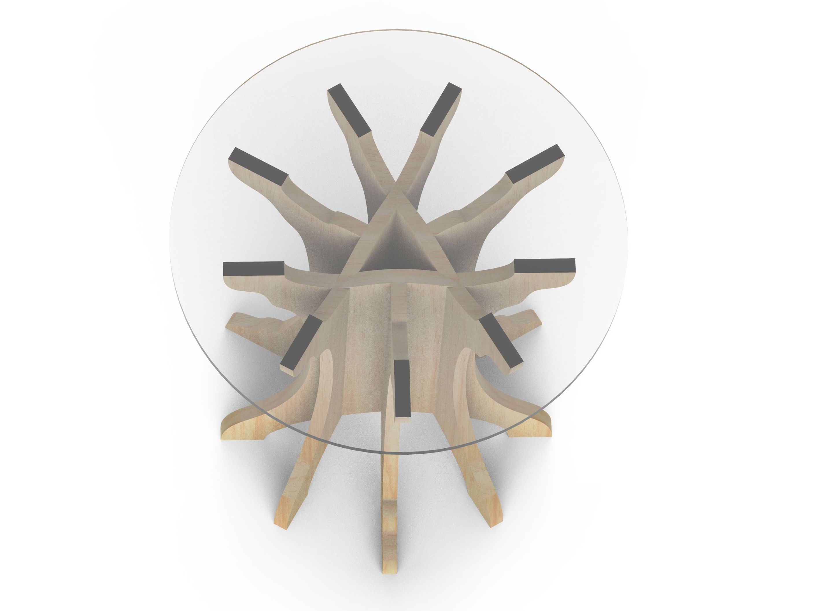 Высокий круглый березовый журнальный столик ALBEDO ARCH-00141479 - Вид №3