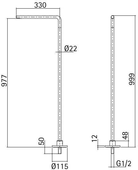 Quadrodesign Напольный излив для ванны Complementi sun-id-1422660 - Вид №2