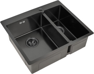 Мойка кухоная ZorG Inox R PVD 59-2-51-L GRAFIT из нержавеющей стали, графит