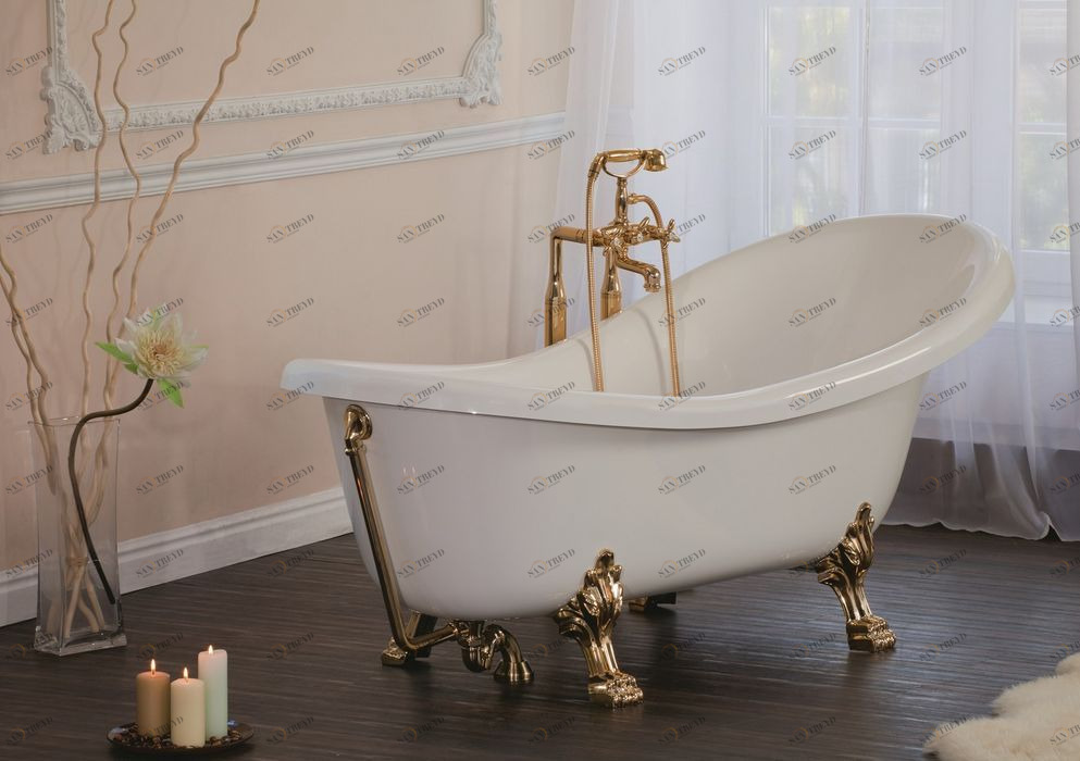 Ванна из мрамора Aquastone Скарлет на бронзовых ножках Premium SCARLETNANOZHKAHBR