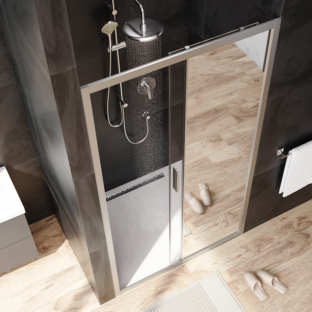 W90G-110-1-195MM Solo Дверь душевая 110х195 стекло матовое профиль матовый хром AM.PM Gem - Вид №1