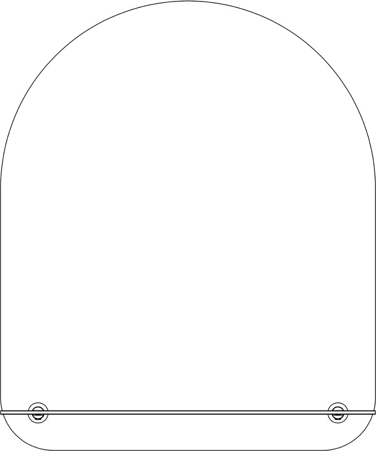 BY 0509 Зеркало с полочкой 50 cm EVOFORM Optima - Вид №1