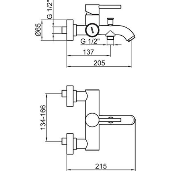 EL850102560 Смеситель для ванны , черный Webert Elio - Вид №1