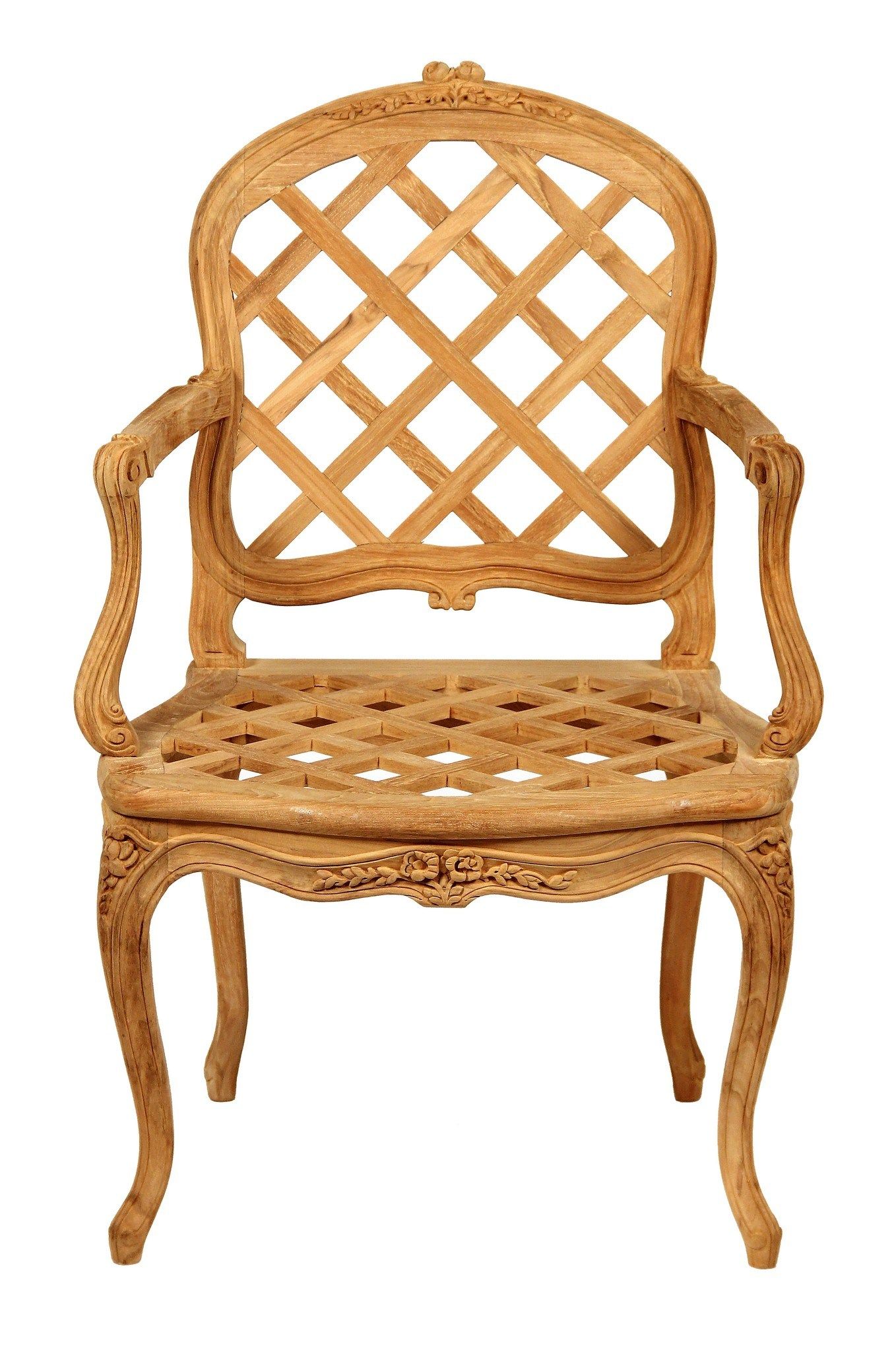 Стул для сада из тикового дерева с подлокотниками ASTELLO Bruyère ARCH-00107908 - Вид №1