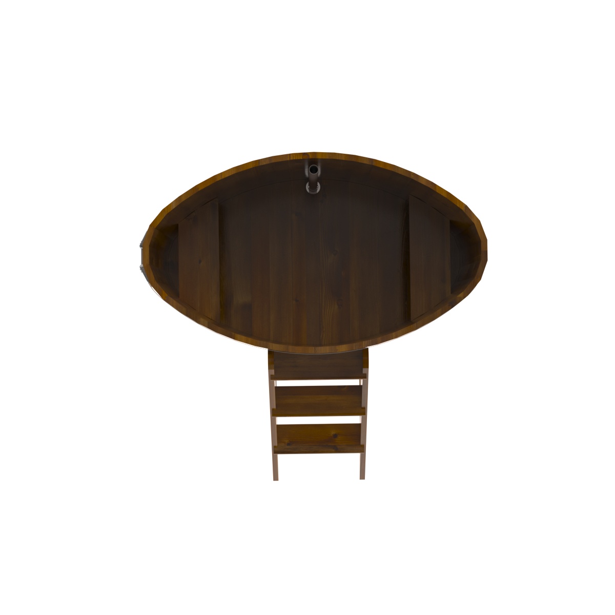 2267 Купель овальная из лиственницы Рустик 0,80х1,42х1,2 морёная Alyarus  - Вид №5