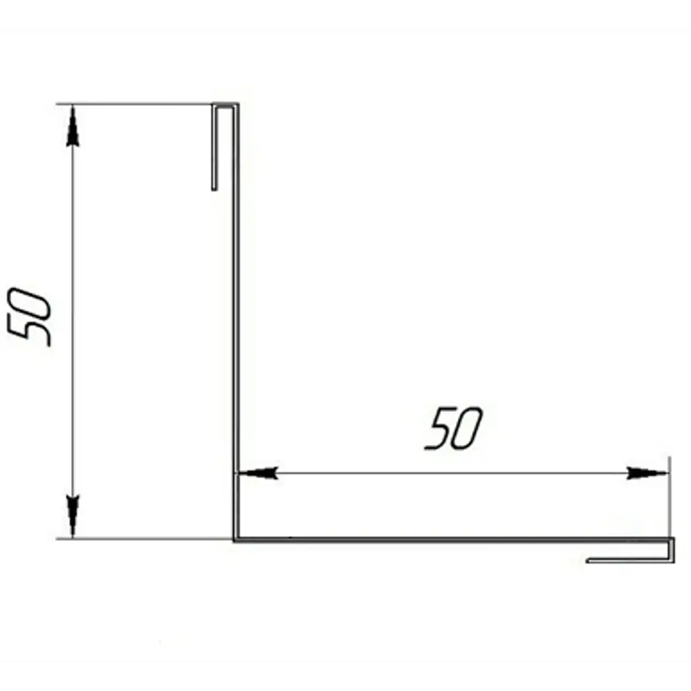 Планка для внутренних углов 50x50 мм 2 м 0.4 мм RAL 7024 серый Santreyd STLM-2115297 - Вид №1