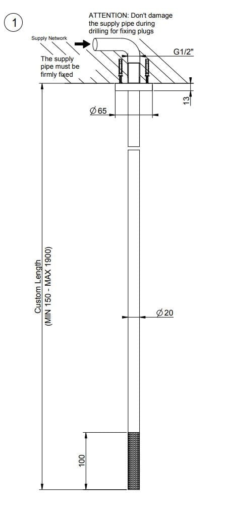 Из нержавеющей стали потолок дозирования носик для умывальника Gessi Мелы316 ARCH-00030797 - Вид №2