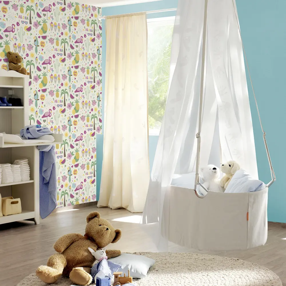 Обои флизелиновые Rasch Kids & Teens III фон бирюзовый 0.53 м RA 740080 STLM-2147485 - Вид №4