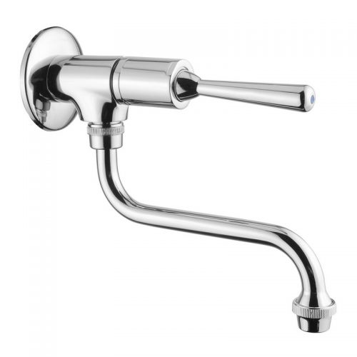 08016A Idral Настенный самозакрывающийся смеситель для раковины / раковины серии CLASSIC с рычагом, системой управления отвинчиванием и поворотным изливом 