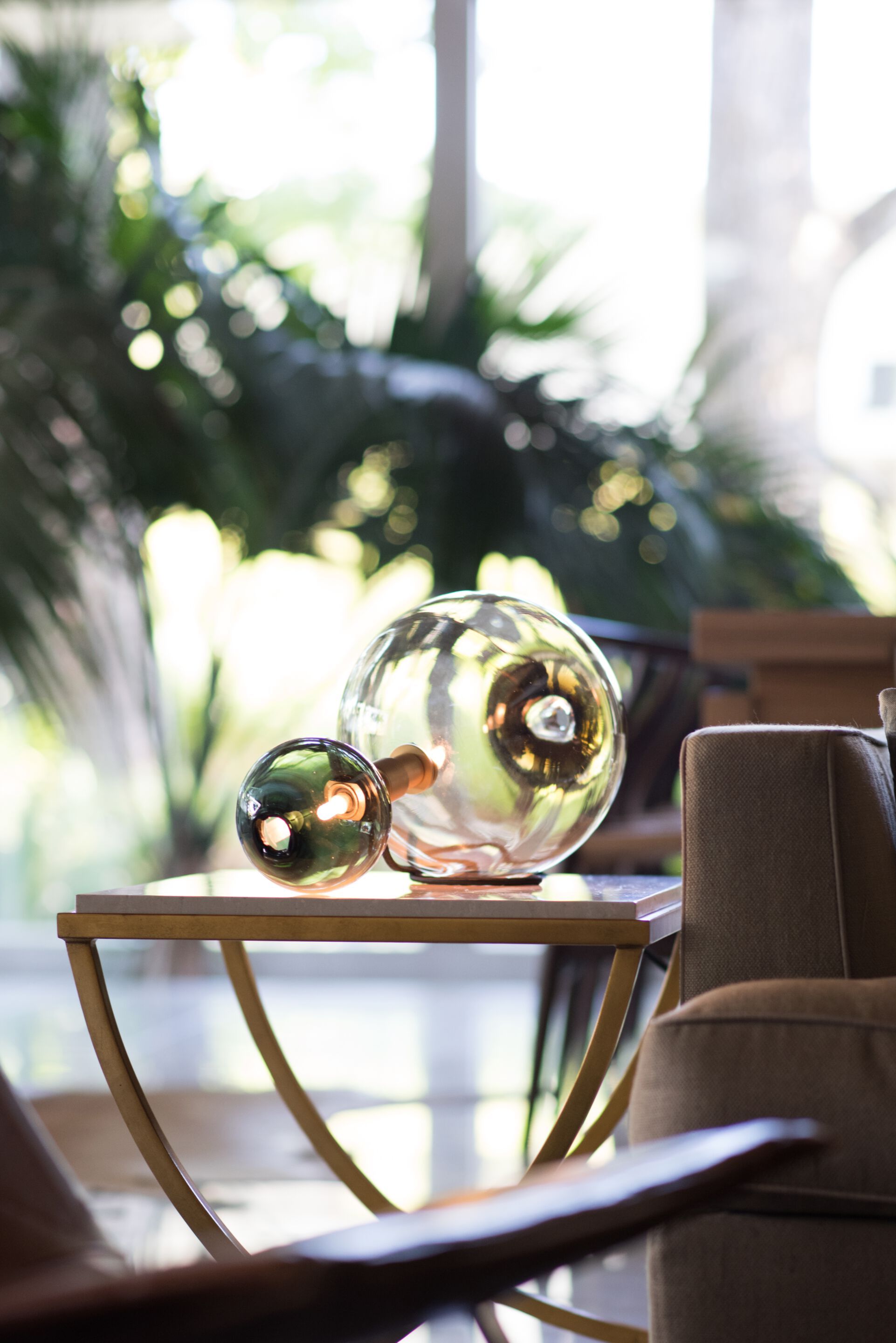 Светодиодная настольная лампа из дутого стекла SkLO TWICE ARCH-00050529 - Вид №1