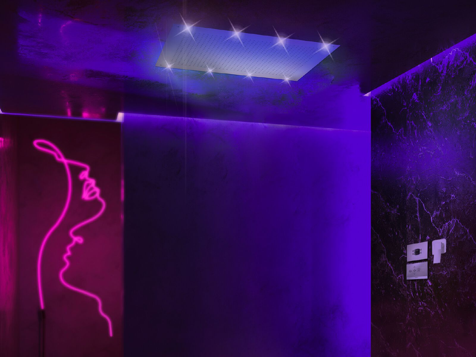 Прямоугольная душевая головка из нержавеющей стали с хромотерапией Aquademy One Spa ARCH-00024157