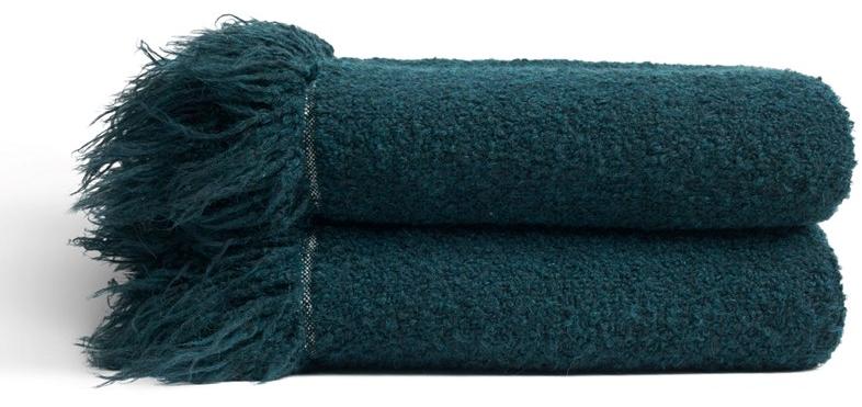 Ethnicraft Однотонный плед из ткани Mystic ink 21072 - Вид №1