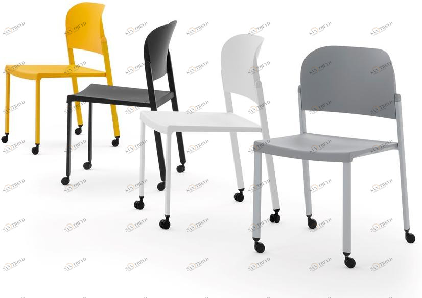 Diemmebi Стул на колесиках из переработанного полипропилена и металла Makeup sun-id-1454794