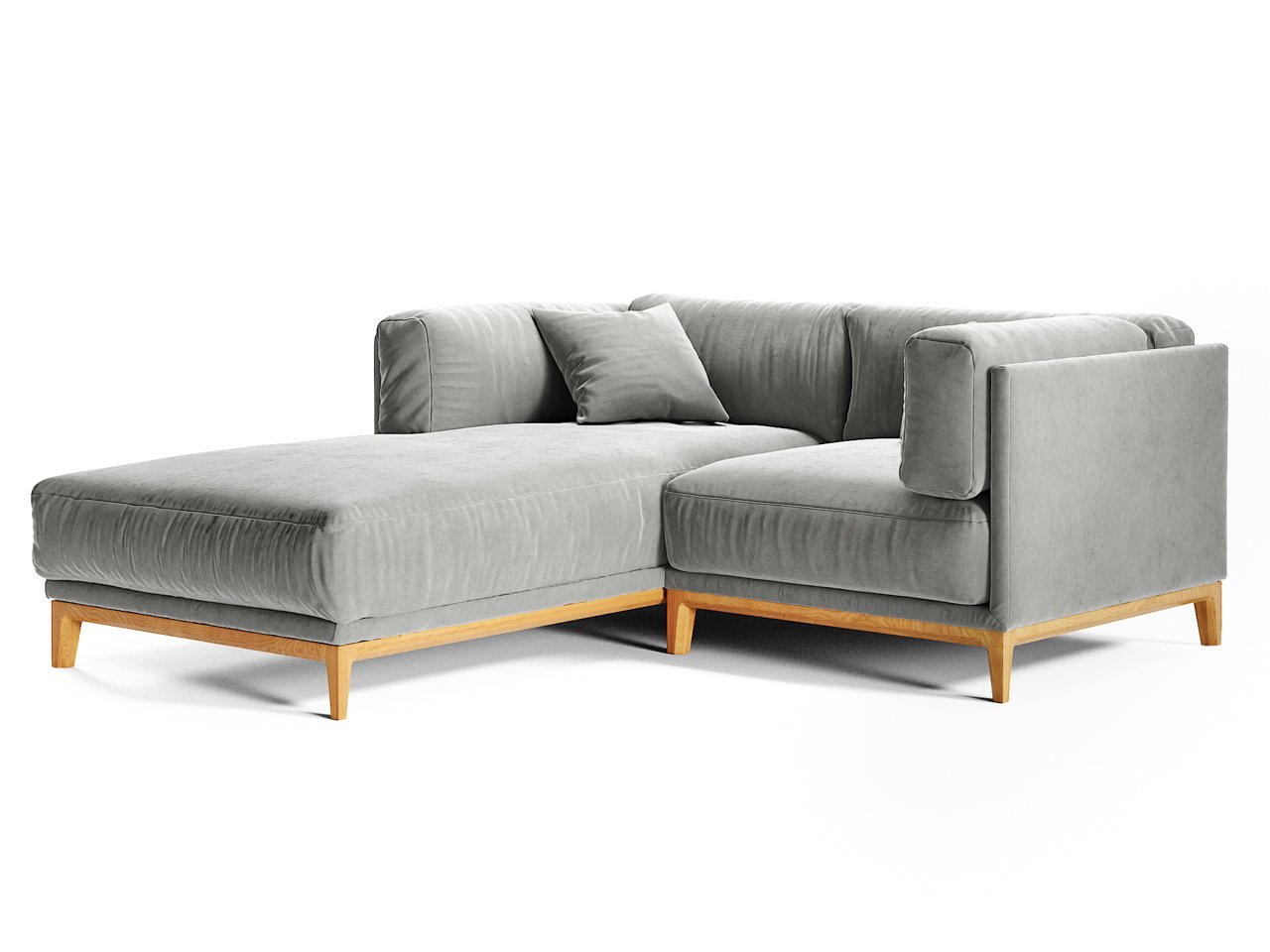 Диван Case угловой светло-серый велюр THE IDEA ДИЗАЙНЕРСКИЕ 210526 Серый  - Вид №1