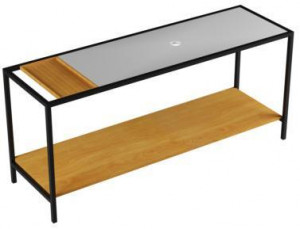 STP 180 01 Мебель для подвешивания и подставки Azzurra ceramica Основание из окрашенного металла в комплекте с 2 индивидуальными полками с центральным отверстием, деревянной столешницей для предметов и деревянной столешницей со встроенным держателем для п