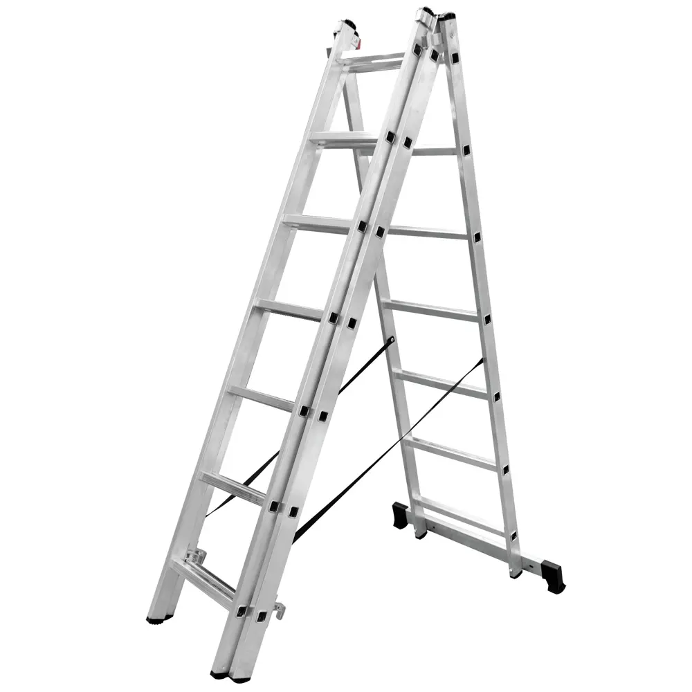 Лестница раскладная выдвижная 3-секционная Standers до 4.48 м 7 ступеней STLM-2192879 - Вид №5