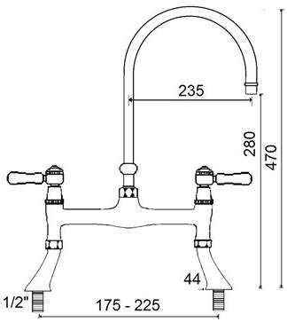 rvb Смеситель для кухни мостовой на два отверстия 1935 limoges 1935.--.19 - Вид №1