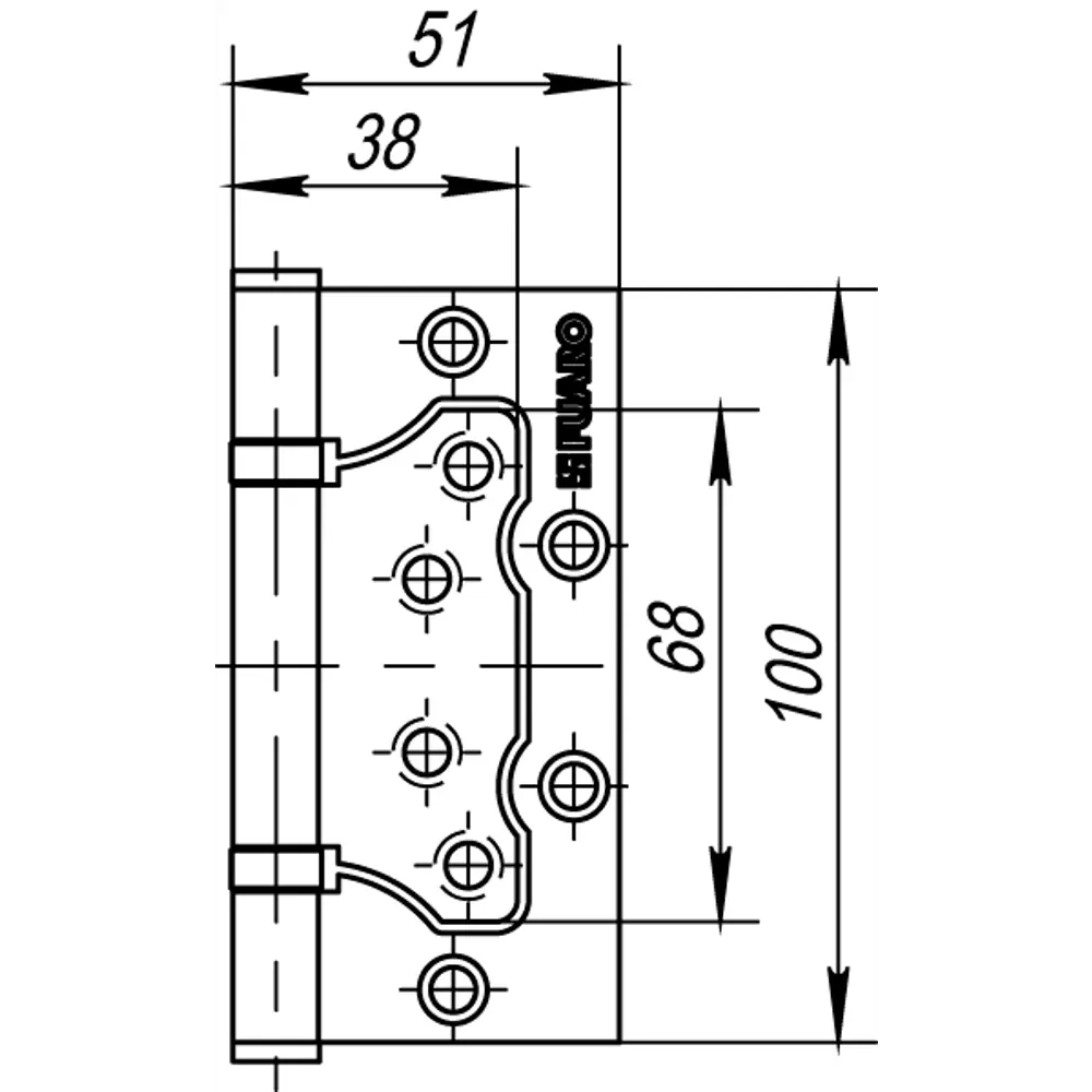 Петля FUARO без врезки для деревянных дверей 100×75 мм 82105964 Home STLM-0019059 - Вид №6