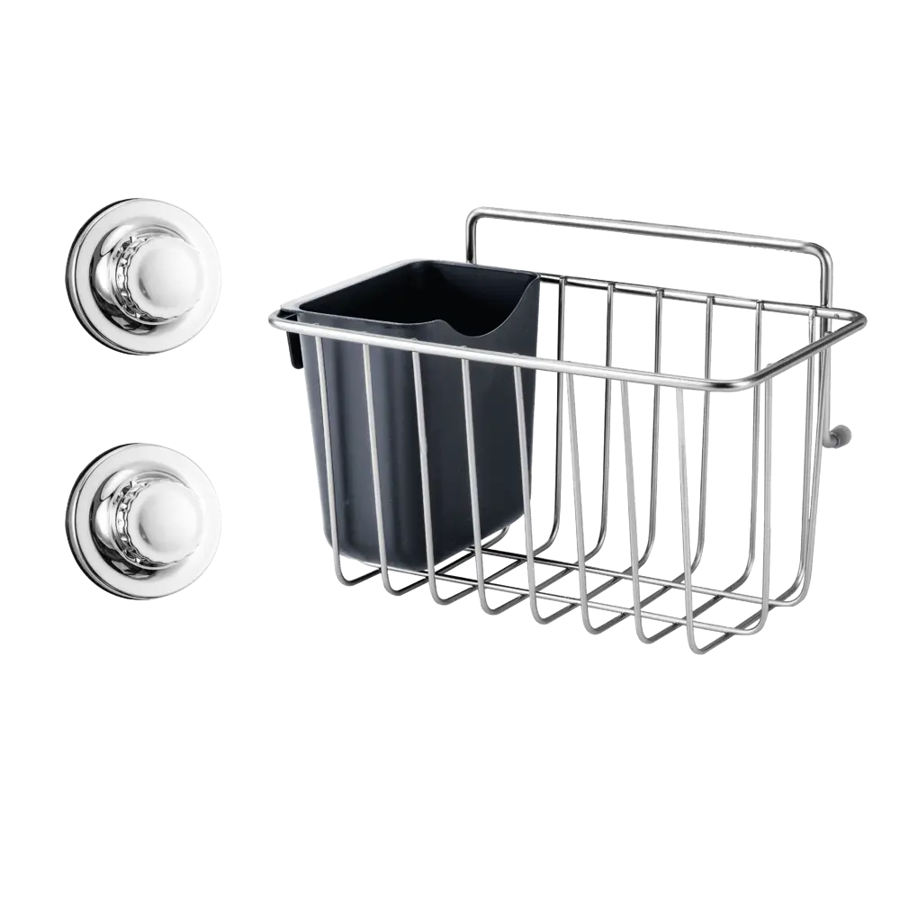 Полка для ванной прямоугольная Sensea Remix на присосках цвет хром STLM-2132166 - Вид №2