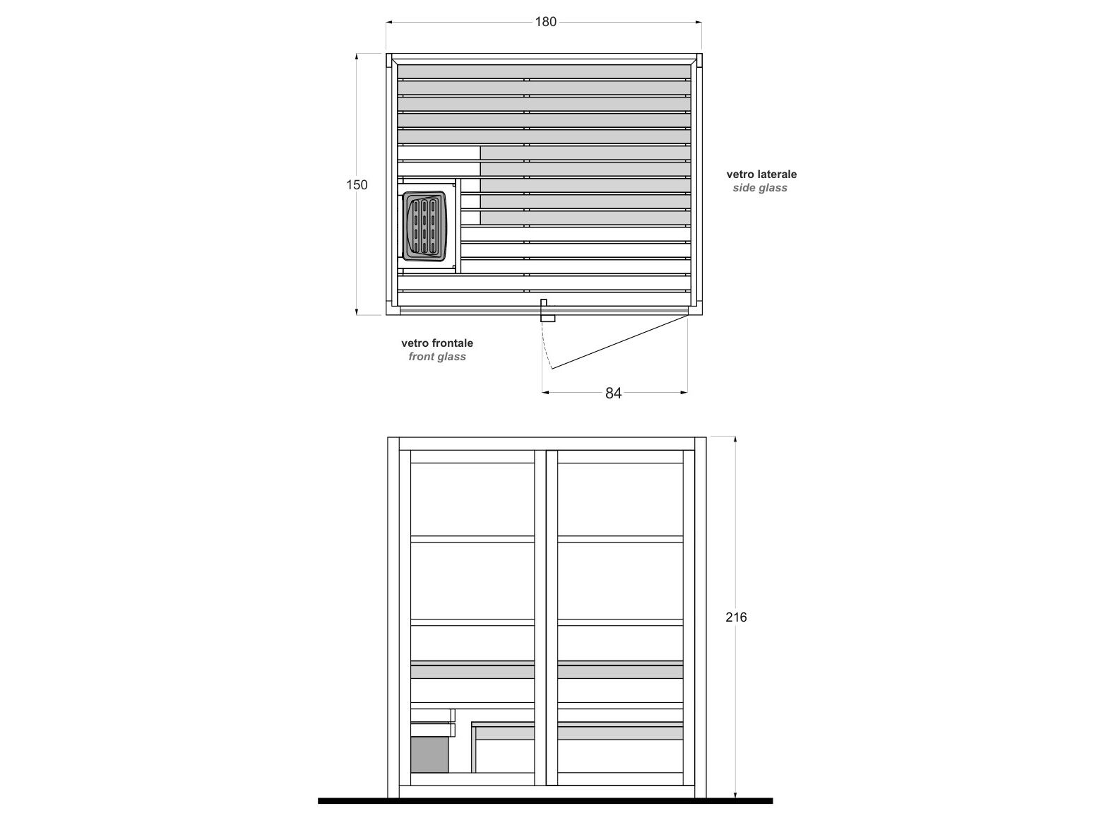 Сауна из дерева и стекла Gruppo Treesse AURA ARCH-00033507 - Вид №13