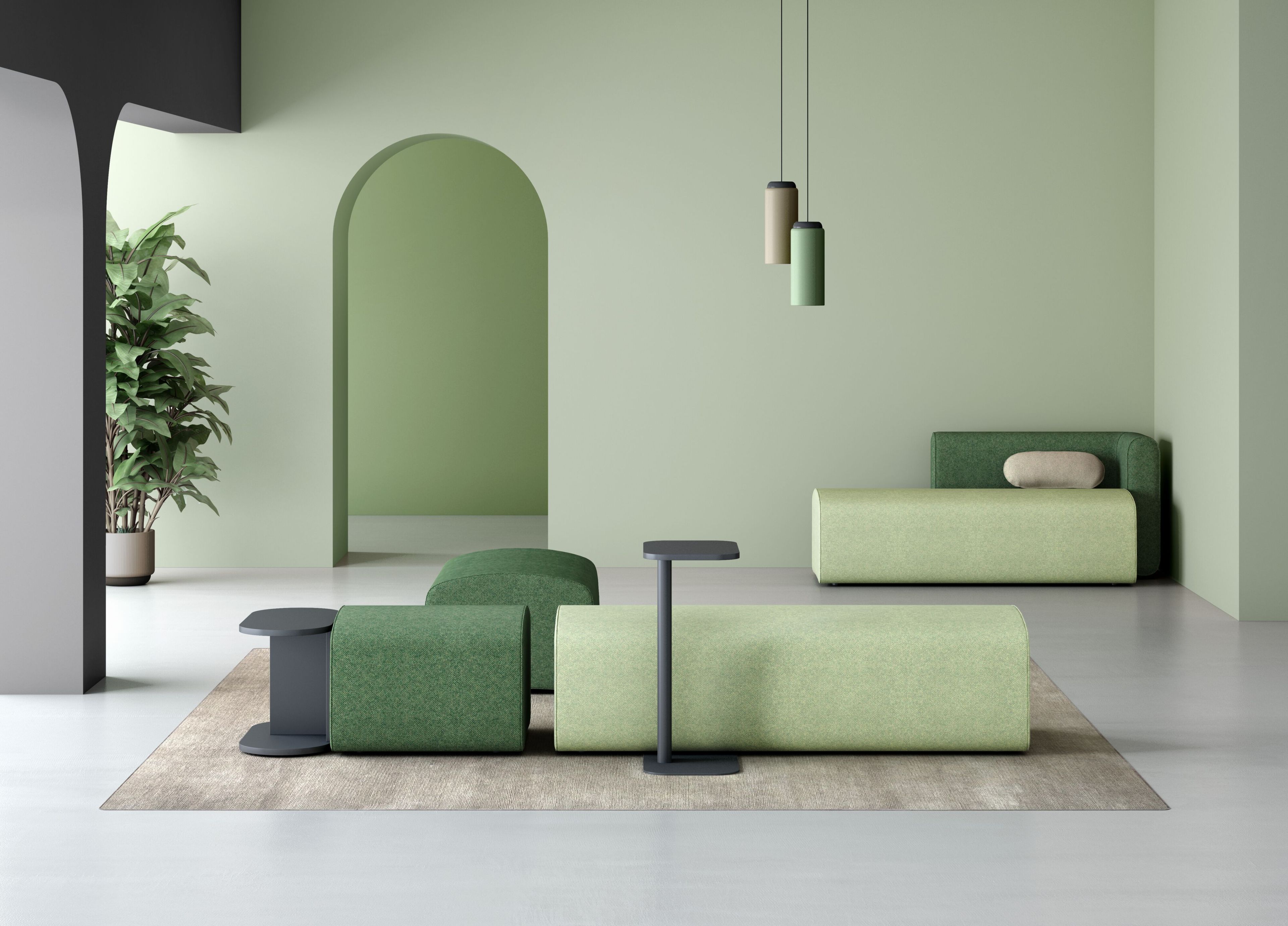 Ткань мягкая модульная скамья для контракта Leyform Noà ARCH-00017966 - Вид №14