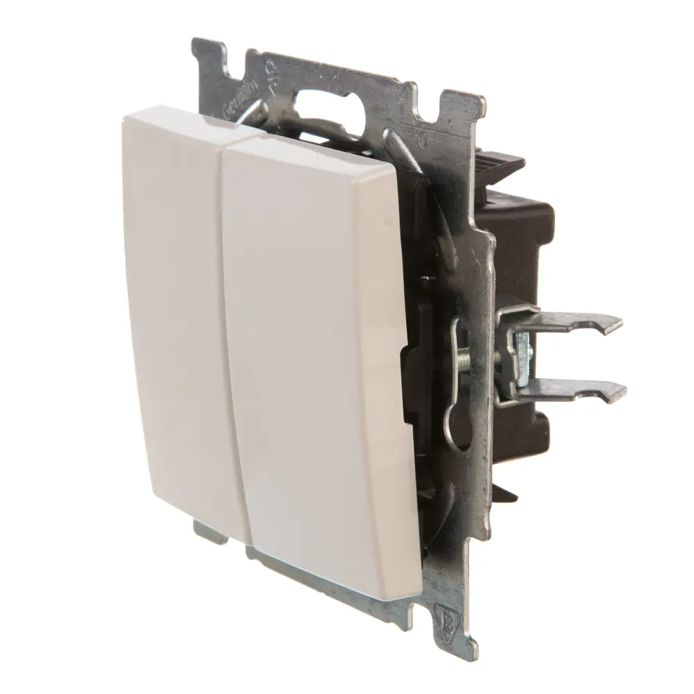 Переключатель встраиваемый ABB Basic 55 2 клавиши, цвет белый Basic55 STLM-2144631 - Вид №2