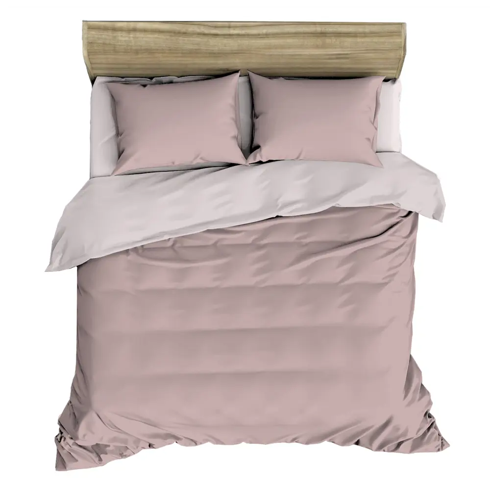 Комплект постельного белья НТК евро в нежно-розовом цвете из полисатина 89404973 STLM-1564393 - Вид №1