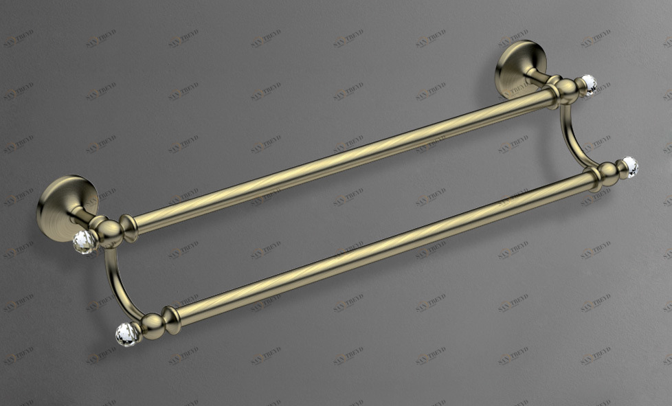 Двойной полотенцедержатель, 656 мм ART&MAX ANTIC CRYSTAL AM-E-2648SJ-Br 
