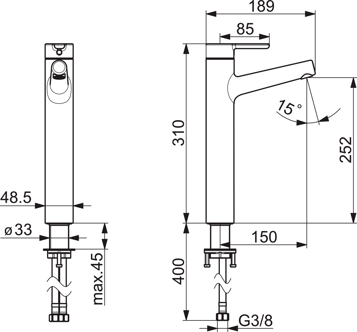 Oras 3001F Высокий смеситель 3001F Inspera Хром  - Вид №1