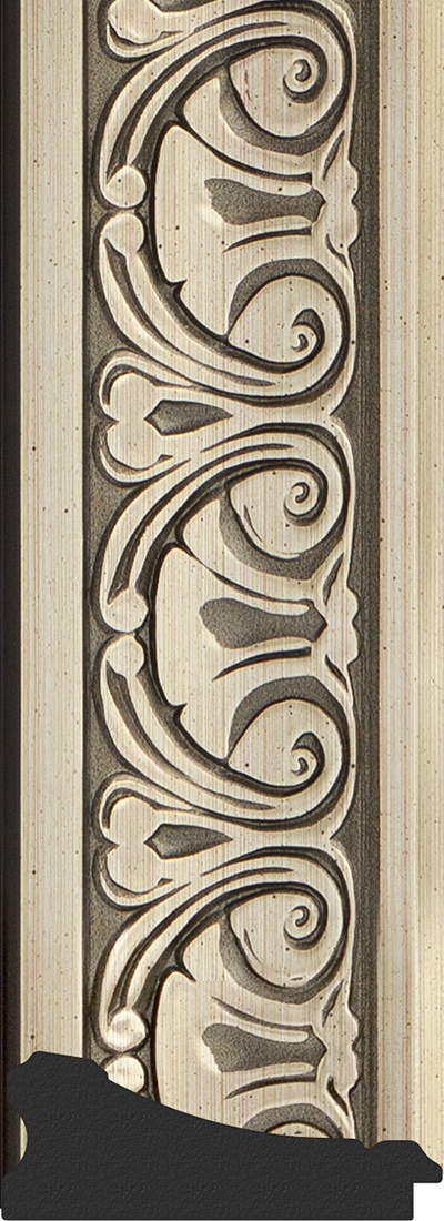 BY 4080 Зеркало с гравировкой в багетной раме - барокко серебро 106 mm EVOFORM Exclusive-G - Вид №3