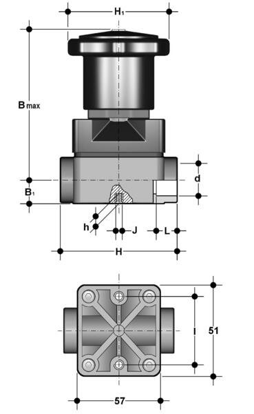 SANIT 681002 Мембранный клапан, PP, резьбовое гнездо  - Вид №1