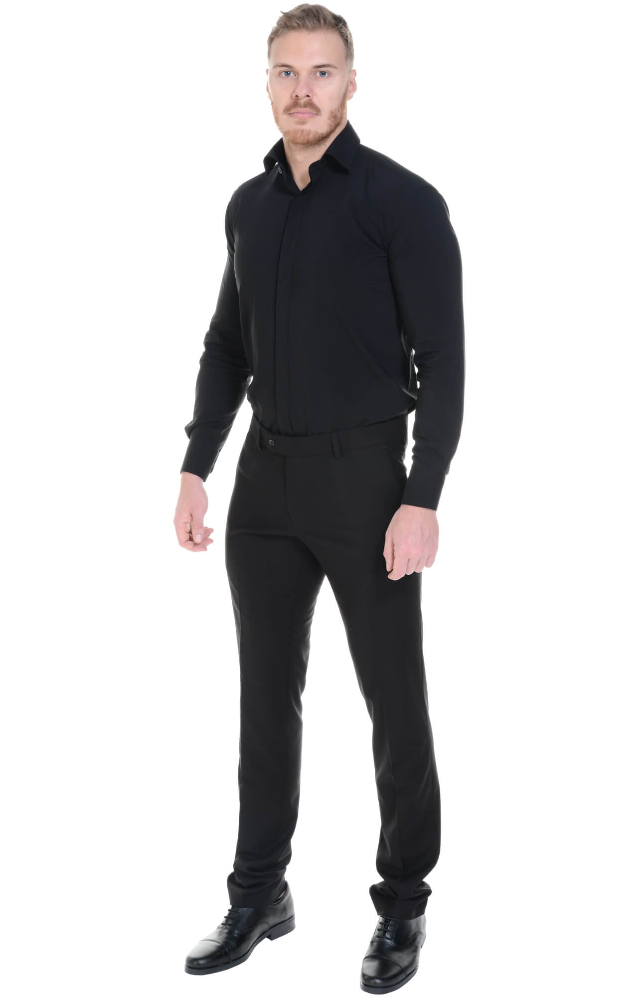 62473 Рубашка мужская  black El-Risto  Корпоративная одежда  размер 39/170-176  - Вид №4