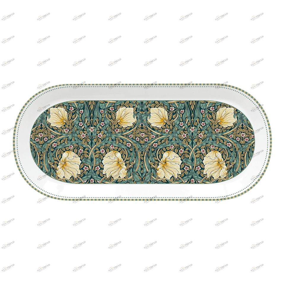 Блюдо фарфоровое овальное темно-зеленое "Уильям Моррис" EASY LIFE УИЛЬЯМ МОРРИС 00-3946358 Зеленый 