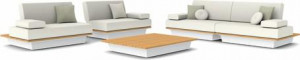 MNST1041 Concept 3 белый столешница из дерева iroko Manutti Air