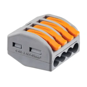 Клеммы соединительные монтажные с рычажком Duwi СМК 222-414 4-проводные 4мм² серые 50шт 26679 6