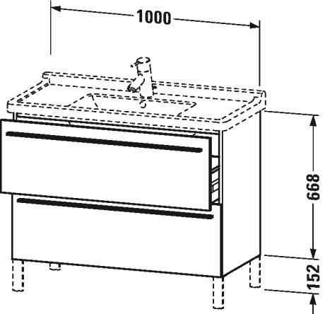 XL653705353 X-Large Тумбочка напольная Каштан темный, декор Duravit - Вид №1