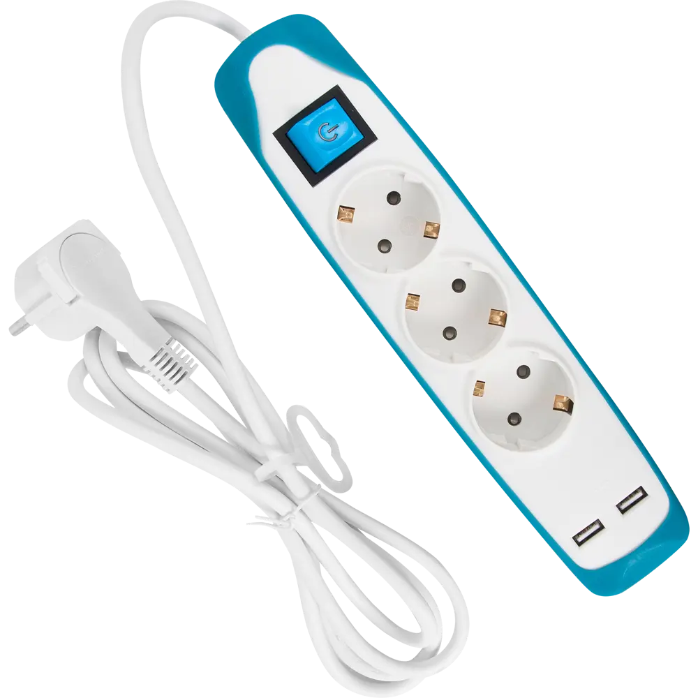 Удлинитель Electraline с тремя розетками и заземлением 82999490