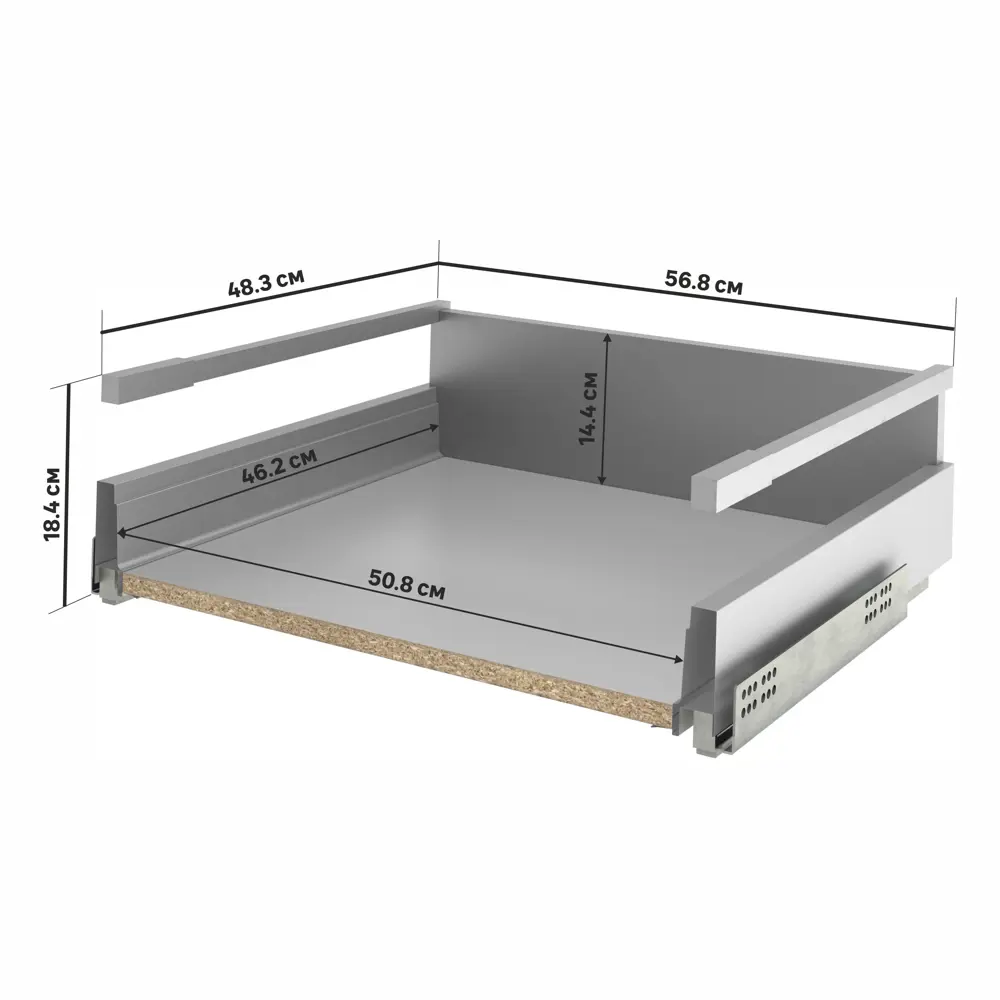 Ящик Delinia ID 56.8x18.4x48.3 см металл цвет серый STLM-2008422 - Вид №2