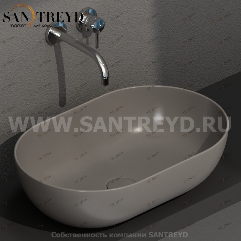 B6O54AT Накладная раковина на столешницу  овальная Ceramica Globo T-EDGE