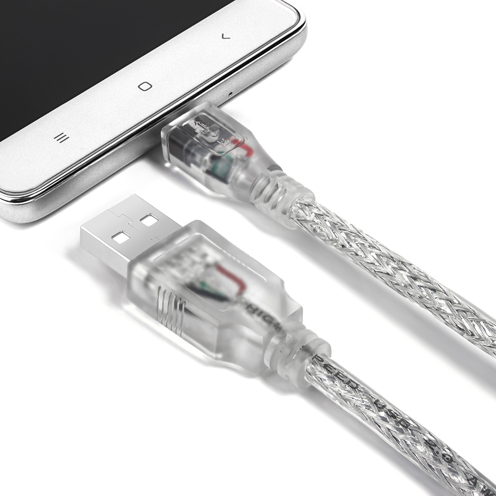 GCR-UA2MCB2-BB2S-1.8m кабель 1.8m usb 2.0, am/microb 5pin, прозрачный, 28/28 awg, экран, армированный, морозостойкий Greenconnect Santreyd  - Вид №4