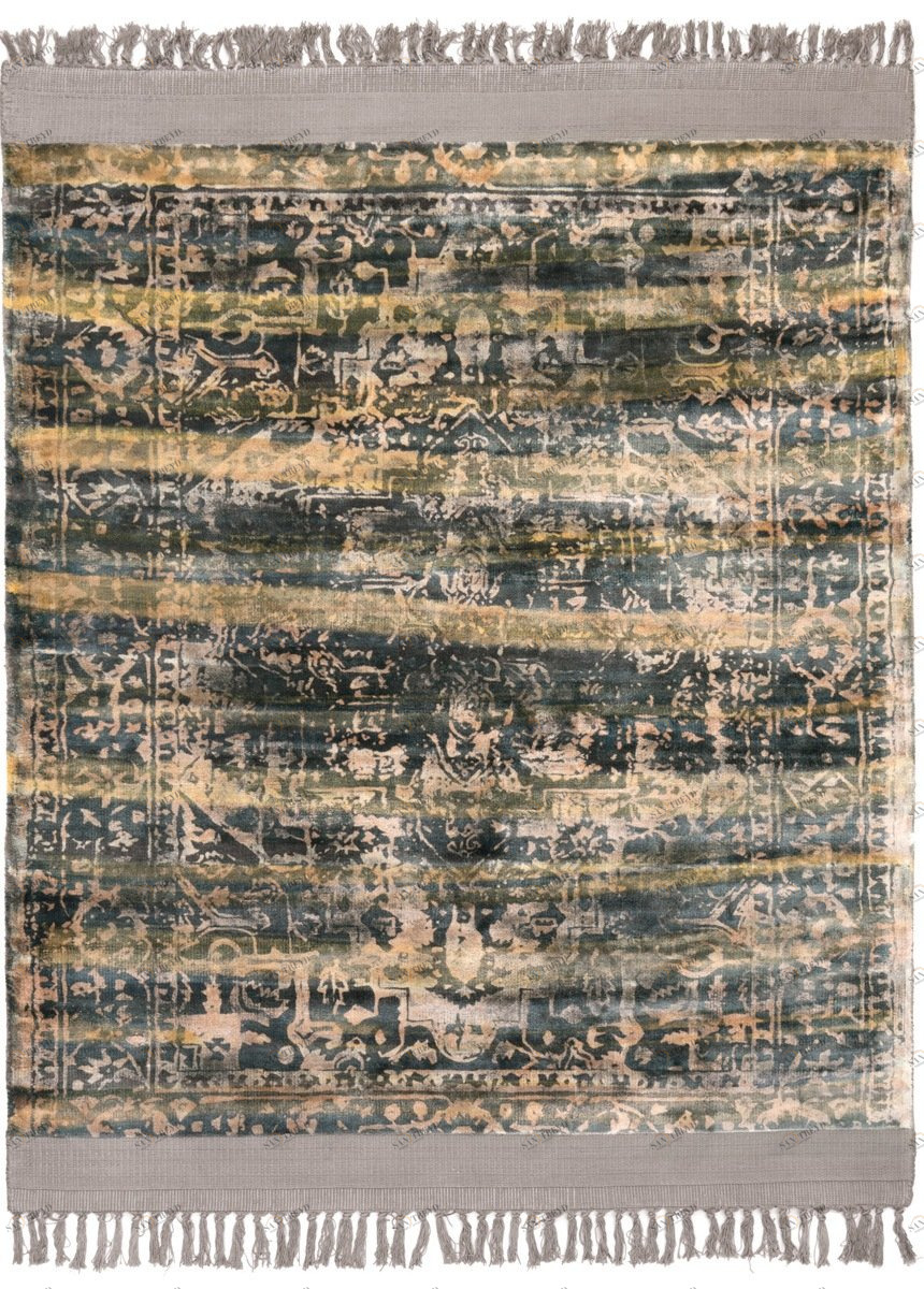 Ковер прямоугольный серо-зеленый 300х200 см Blush Elmwood CARPETDECOR ДИЗАЙНЕРСКИЕ, HANDMADE 00-3893135 Зеленый;серый 
