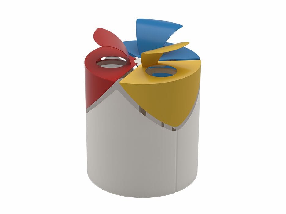 Корзина для мусора из листового металла с крышкой DIMCAR KURT THREE ARCH-00063486 - Вид №1