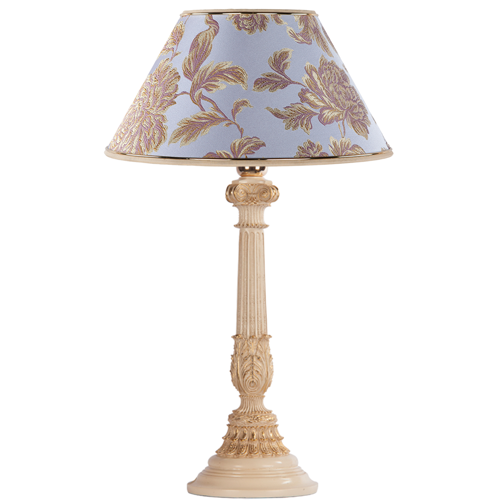 32022,34051 Настольная лампа Колонна Испанская Айвори Маргарита Лаванда BOGACHO 4627138210987, 4627138151655